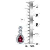 Fashion Jewelry Charm Pendant Pear Simulated Ruby CZ 925 Sterling Silver