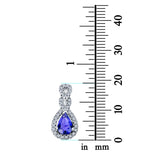 Fashion Jewelry Charm Pendant Pear Simulated Tanzanite CZ 925 Sterling Silver