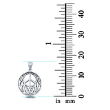 Celtic Peace Sign Pendant Charm 925 Sterling Silver Fashion Jewelry