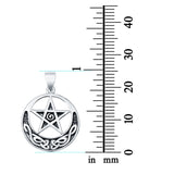 Celtic Moon and Star Pendant Charm 925 Sterling Silver