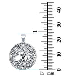 Tree of Life Roots Charm Pendant 925 Sterling Silver (24mm)