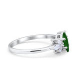 Art Deco Wedding Ring Marquise Simulated Green Emerald CZ 925 Sterling Silver