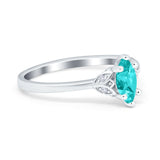 Marquise Art Deco Engagement Ring Simulated Paraiba Tourmaline CZ 925 Sterling Silver