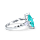 Art Deco Marquise Simulated Paraiba Tourmaline CZ Engagement Ring 925 Sterling Silver