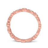 Curved Marquise Full Eternity Stackable Band Rose Tone, Simulated CZ 925 Sterling Silver