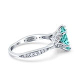 Marquise Art Deco Wedding Bridal Ring Simulated Paraiba Tourmaline CZ 925 Sterling Silver