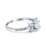 Marquise Wedding Ring Lab Created White Opal 925 Sterling Silver