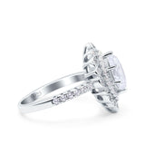 Vintage Style Solitaire Accent Marquise Wedding Ring Simulated Cubic Zirconia 925 Sterling Silver