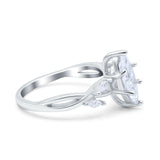 Infinity Twist Marquise Art Deco Engagement Ring Simulated Cubic Zirconia 925 Sterling Silver