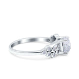Vintage Style Cushion and Marquise Wedding Ring Simulated Cubic Zirconia 925 Sterling Silver
