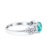 Vintage Style Cushion and Marquise Wedding Ring Simulated Paraiba Tourmaline CZ 925 Sterling Silver