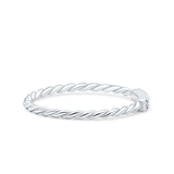 Half Eternity Ring Wedding Engagement Rope Band Round Simulated CZ 925 Sterling Silver (2mm)