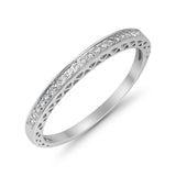 Half Eternity Wedding Ring Simulated CZ 925 Sterling Silver