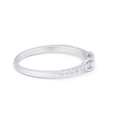 Petite Dainty Infinity Ring Round Simulated Cubic Zirconia 925 Sterling Silver