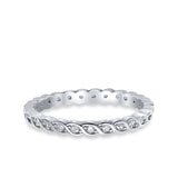 Twisted Design Diamond Eternity Band Simulated Round CZ 925 Sterling Silver