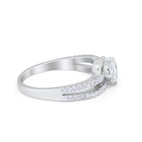 Accent Fashion Wedding Ring Oval Shape Simulated CZ 925 Sterling Silver