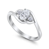 Wedding Ring Oval Cut Simulated Cubic Zirconia 925 Sterling Silver