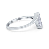 Marquise Swirl Wedding Ring Simulated Cubic Zirconia 925 Sterling Silver