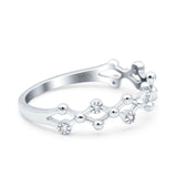 Wedding Anniversary Ring Band Round Eternity Simulated Cubic Zirconia 925 Sterling Silver