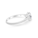 Vintage Style Engagement Ring Simulated CZ 925 Sterling Silver