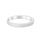 Curved Wedding Thumb Eternity Ring Double Row Pave Simulated CZ 925 Sterling Silver