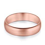 Rose Tone, Wedding Band Ring Round 925 Sterling Silver (8MM)