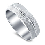 Solid Silver Wedding Band Ring 925 Sterling Silver (6mm)