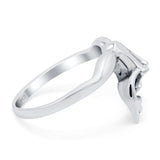Frog Ring Oxidized Band Solid 925 Sterling Silver (13mm)