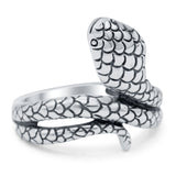 Snake Oxidized Band Solid 925 Sterling Silver Thumb Ring (21mm)