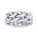 Infinity Braided Style New Design Oxidized Band Solid 925 Sterling Silver Thumb Ring 8mm(0.31)