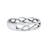 Celtic Band Braided New Design Oxidized Solid 925 Sterling Silver Thumb Ring 4mm(0.15)