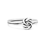 Intertwined Celtic Infinity Knot Heart Oxidized Band Solid 925 Sterling Silver Thumb Ring 7mm