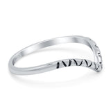 V Shape Oxidized Band Solid 925 Sterling Silver Thumb Ring (7mm)