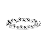 New Design Twisted Wire Rope Style Woven Knot Oxidized Band 925 Sterling Silver Thumb Ring 3mm
