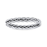 Multi Braided Unique Criss Cross Celtic Oxidized Band Thumb Ring
