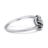 Bold Open Knot Stackable Oxidized Band Solid 925 Sterling Silver Thumb Ring 8mm