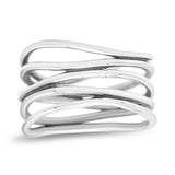 Vintage Five-Row Wavy Stackable New Designs Oxidized Band Thumb Ring