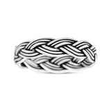 Classic Braided New Design Weave Rope Knot Oxidized Thumb Ring Band
