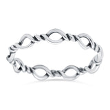 Rope Oxidized Band Solid 925 Sterling Silver Thumb Ring (4mm)
