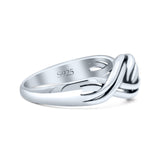 Double Infinity Knot New Style Mittal Promise Band Oxidized Thumb Ring