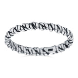 Thin Knot Oxidized Band Solid 925 Sterling Silver Thumb Ring (2mm)
