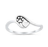 Paw Print Heart Promise Ring