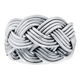 Celtic Braided Ring Oxidized Band Solid 925 Sterling Silver (10mm)