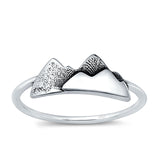 Minimalist Trendy Snow Mountains Fashion Band Solid 925 Sterling Silver Thumb Ring