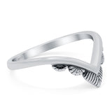 V Shaped Oxidized Band Solid 925 Sterling Silver Thumb Ring (8mm)