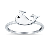 925 Sterling Silver Whale Plain Ring Band Wholesale