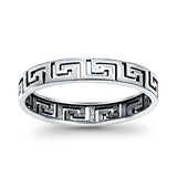 Aztec Oxidized Band Solid 925 Sterling Silver Thumb Ring (4mm)