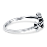 Lobster Band Oxidized Solid 925 Sterling Silver Thumb Ring (6mm)