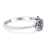 Turtle Band Oxidized Solid 925 Sterling Silver Thumb Ring (8mm)