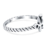 Anchor Band Oxidized Solid 925 Sterling Silver Thumb Ring (8mm)